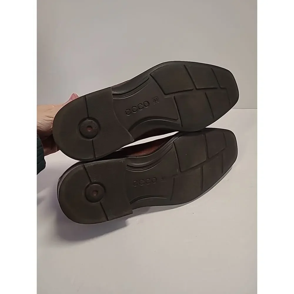 ECCO Slip On Dress Shoes Brown Leather Men's Size 44 EUR (10.5 US)